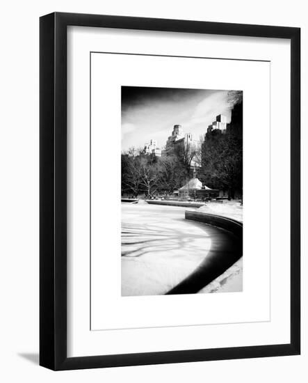 Frozen Lake in Central Park Snow-Philippe Hugonnard-Framed Art Print