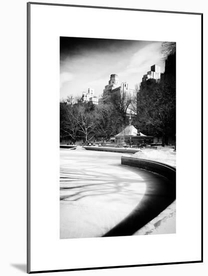 Frozen Lake in Central Park Snow-Philippe Hugonnard-Mounted Art Print