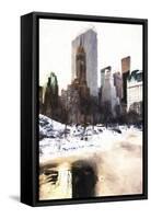 Frozen Lake in Central Park-Philippe Hugonnard-Framed Stretched Canvas