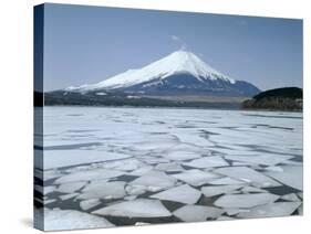 Frozen Lake, Lake Yamanaka, Mount Fuji, Honshu, Japan-null-Stretched Canvas