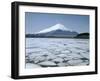 Frozen Lake, Lake Yamanaka, Mount Fuji, Honshu, Japan-null-Framed Premium Photographic Print