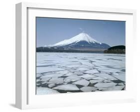 Frozen Lake, Lake Yamanaka, Mount Fuji, Honshu, Japan-null-Framed Premium Photographic Print