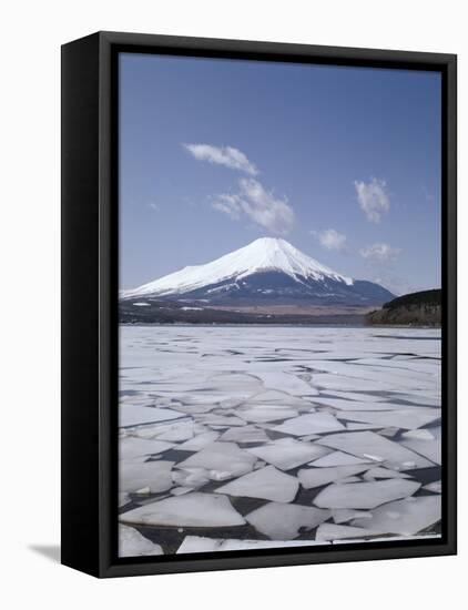 Frozen Lake, Lake Yamanaka, Mount Fuji, Honshu, Japan-null-Framed Stretched Canvas