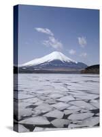 Frozen Lake, Lake Yamanaka, Mount Fuji, Honshu, Japan-null-Stretched Canvas