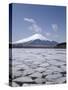 Frozen Lake, Lake Yamanaka, Mount Fuji, Honshu, Japan-null-Stretched Canvas