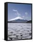 Frozen Lake, Lake Yamanaka, Mount Fuji, Honshu, Japan-null-Framed Stretched Canvas