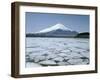 Frozen Lake, Lake Yamanaka, Mount Fuji, Honshu, Japan-null-Framed Photographic Print