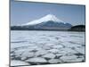 Frozen Lake, Lake Yamanaka, Mount Fuji, Honshu, Japan-null-Mounted Photographic Print