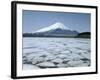 Frozen Lake, Lake Yamanaka, Mount Fuji, Honshu, Japan-null-Framed Photographic Print