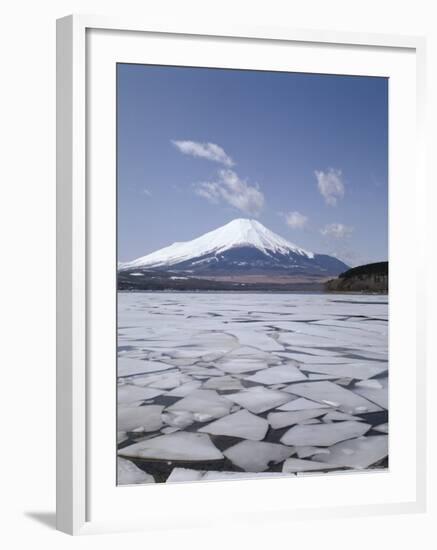 Frozen Lake, Lake Yamanaka, Mount Fuji, Honshu, Japan-null-Framed Photographic Print