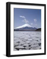 Frozen Lake, Lake Yamanaka, Mount Fuji, Honshu, Japan-null-Framed Photographic Print