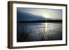 Frozen lake sunset, Eagle Creek Park, Indianapolis, Indiana, USA-Anna Miller-Framed Photographic Print