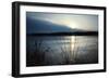 Frozen lake sunset, Eagle Creek Park, Indianapolis, Indiana, USA-Anna Miller-Framed Photographic Print