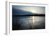 Frozen lake sunset, Eagle Creek Park, Indianapolis, Indiana, USA-Anna Miller-Framed Photographic Print