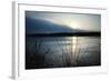 Frozen lake sunset, Eagle Creek Park, Indianapolis, Indiana, USA-Anna Miller-Framed Photographic Print