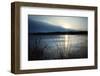 Frozen lake sunset, Eagle Creek Park, Indianapolis, Indiana, USA-Anna Miller-Framed Photographic Print