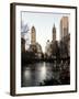 Frozen Lake "The Pond" in Central Park with 5th Avenue Buildings-Philippe Hugonnard-Framed Photographic Print