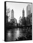 Frozen Lake "The Pond" in Central Park with 5th Avenue Buildings-Philippe Hugonnard-Framed Stretched Canvas