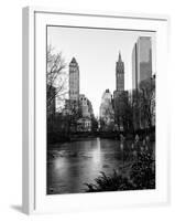 Frozen Lake "The Pond" in Central Park with 5th Avenue Buildings-Philippe Hugonnard-Framed Photographic Print