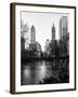 Frozen Lake "The Pond" in Central Park with 5th Avenue Buildings-Philippe Hugonnard-Framed Photographic Print