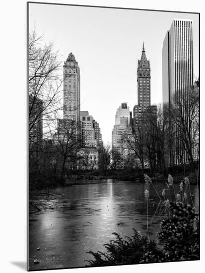 Frozen Lake "The Pond" in Central Park with 5th Avenue Buildings-Philippe Hugonnard-Mounted Photographic Print