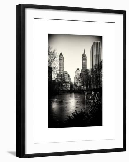 Frozen Lake "The Pond" in Central Park with 5th Avenue Buildings-Philippe Hugonnard-Framed Art Print