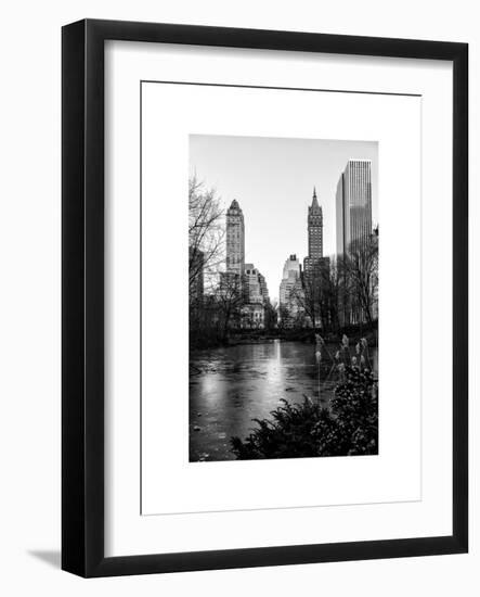 Frozen Lake "The Pond" in Central Park with 5th Avenue Buildings-Philippe Hugonnard-Framed Art Print