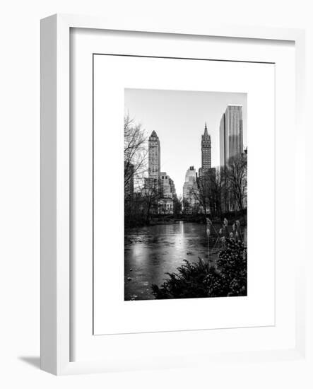 Frozen Lake "The Pond" in Central Park with 5th Avenue Buildings-Philippe Hugonnard-Framed Art Print