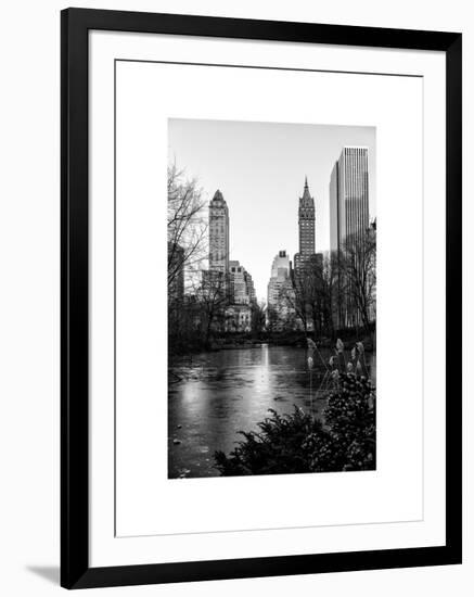 Frozen Lake "The Pond" in Central Park with 5th Avenue Buildings-Philippe Hugonnard-Framed Art Print