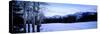 Frozen Lake with Mountains in the Background, Colin Range, Jasper National Park, Alberta, Canada-null-Stretched Canvas