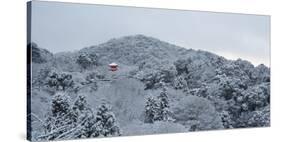 Frozen landscape in Kiyomizu-dera temple, Kyoto, Japan, Asia-Damien Douxchamps-Stretched Canvas