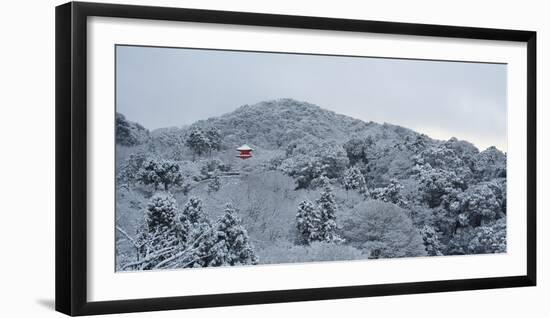 Frozen landscape in Kiyomizu-dera temple, Kyoto, Japan, Asia-Damien Douxchamps-Framed Photographic Print