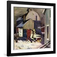 "Frozen Laundry", March 8, 1952-Stevan Dohanos-Framed Giclee Print