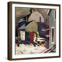 "Frozen Laundry", March 8, 1952-Stevan Dohanos-Framed Giclee Print