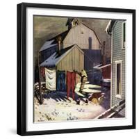 "Frozen Laundry", March 8, 1952-Stevan Dohanos-Framed Giclee Print