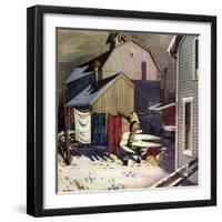 "Frozen Laundry", March 8, 1952-Stevan Dohanos-Framed Giclee Print