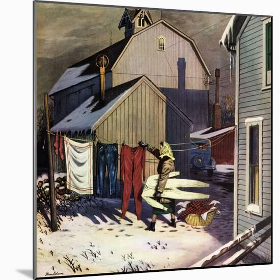"Frozen Laundry", March 8, 1952-Stevan Dohanos-Mounted Giclee Print