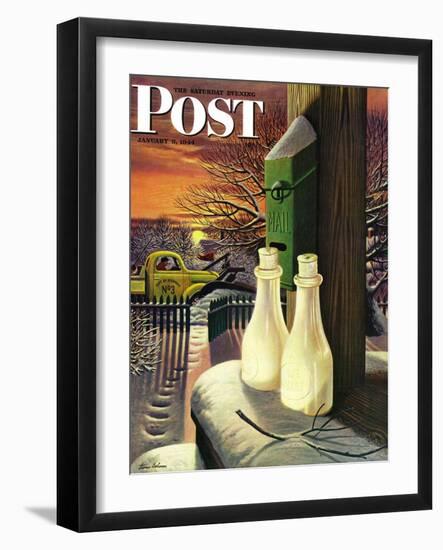 "Frozen Milk," Saturday Evening Post Cover, January 8, 1944-Stevan Dohanos-Framed Giclee Print