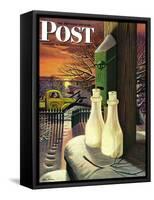 "Frozen Milk," Saturday Evening Post Cover, January 8, 1944-Stevan Dohanos-Framed Stretched Canvas