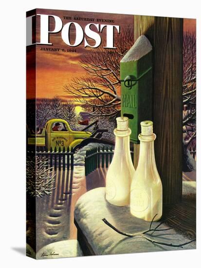 "Frozen Milk," Saturday Evening Post Cover, January 8, 1944-Stevan Dohanos-Stretched Canvas