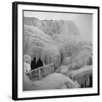 Frozen Niagara Falls, Trees, Park Grounds and Rocks Covered with Ice and Mist-Andreas Feininger-Framed Photographic Print