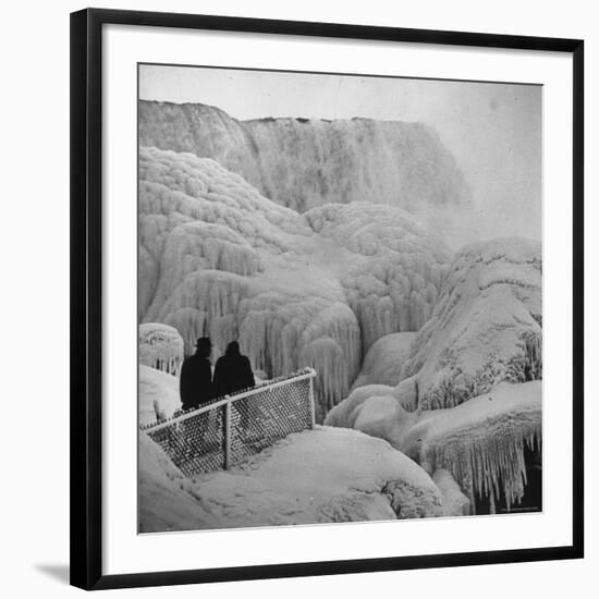 Frozen Niagara Falls, Trees, Park Grounds and Rocks Covered with Ice and Mist-Andreas Feininger-Framed Photographic Print