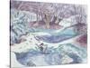 Frozen Ponds, 1959 (W/C & Pencil on Paper)-John Northcote Nash-Stretched Canvas