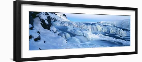 Frozen River and Ice Banks in Mid Winter, Gullfoss, Iceland-Gavin Hellier-Framed Photographic Print