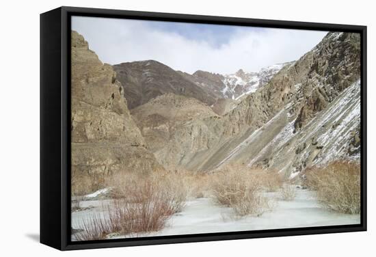 Frozen River in Rumbak Valley, Hemis National Park, Ladakh, India, Asia-Peter Barritt-Framed Stretched Canvas