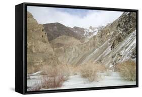 Frozen River in Rumbak Valley, Hemis National Park, Ladakh, India, Asia-Peter Barritt-Framed Stretched Canvas