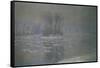 Frozen River Near Bennecourt, 1893-Claude Monet-Framed Stretched Canvas