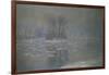 Frozen River Near Bennecourt, 1893-Claude Monet-Framed Giclee Print