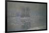 Frozen River Near Bennecourt, 1893-Claude Monet-Framed Giclee Print
