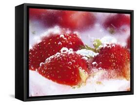 Frozen Strawberries-Dieter Heinemann-Framed Stretched Canvas